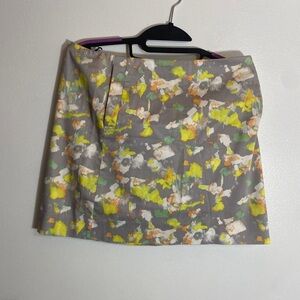 J. Crew Yellow and White Mini Pencil Skirt